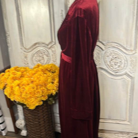 Elegant Velvet Robe in Rich Red Outer Wear or Lounging - Picture 8 of 13